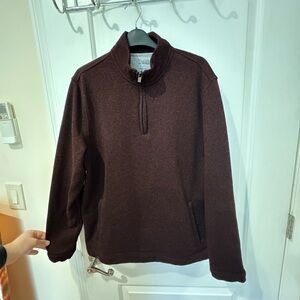 Van Heusen Men's Quarter-Zip Sweater Jacket - Burgundy